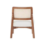 Ensemble de 2 chaises d'appoint en bois avec cannage, beiges et noyer