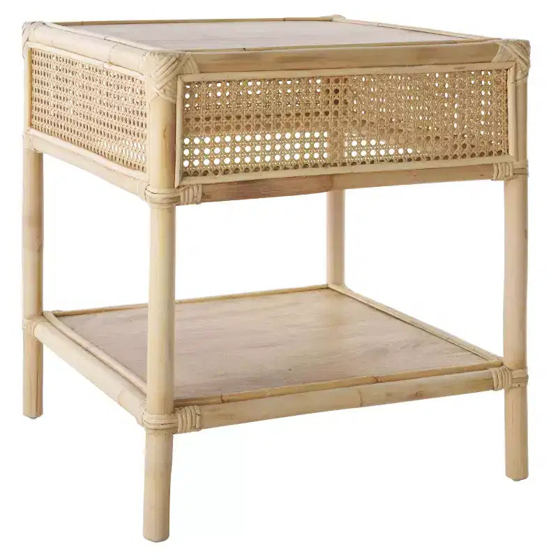 Table d'appoint carrée, finition naturelle