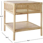 Table d'appoint carrée, finition naturelle
