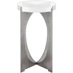 Hannamaria Bubble Glass Accent Table - AMH8349A - Silver/Clear - Safavieh Couture