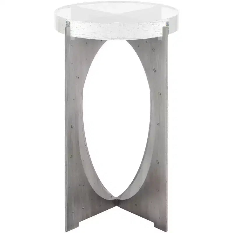 Hannamaria Bubble Glass Accent Table - AMH8349A - Silver/Clear - Safavieh Couture