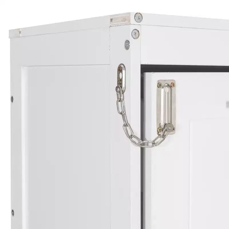 Lit escamotable double/queen avec canapé pliable, éclairage LED et étagères de rangement intégrées, beige