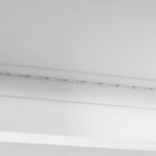 Lit escamotable double/queen avec canapé pliable, éclairage LED et étagères de rangement intégrées, beige