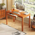 Famapy Mid-century modern wooden desk with two drawer,Minimalist study desk with Storag,Writing Table for Home Office Workstation