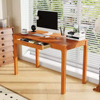Bureau en bois de style Mid-Century Modern avec deux tiroirs, table d'écriture minimaliste pour bureau à domicile