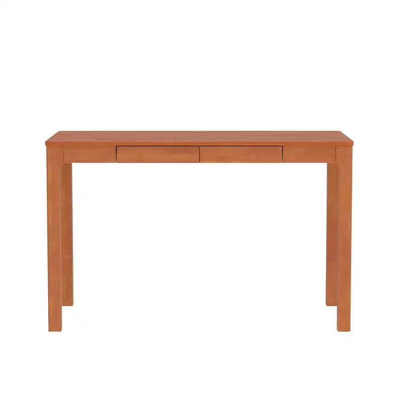 Bureau en bois de style Mid-Century Modern avec deux tiroirs, table d'écriture minimaliste pour bureau à domicile