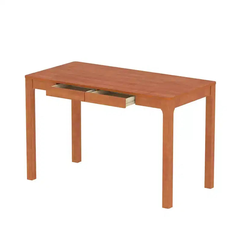 Bureau en bois de style Mid-Century Modern avec deux tiroirs, table d'écriture minimaliste pour bureau à domicile