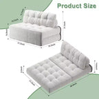 Canapé lit pliant 80" avec oreiller, futon convertible, matelas pliable, velours côtelé
