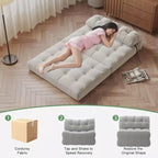 Canapé lit pliant 80" avec oreiller, futon convertible, matelas pliable, velours côtelé