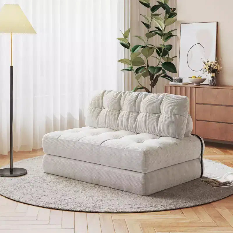 GustoWave 80'' Folding Couch Bed with Pillow, Futon Sofa Bed, Foldable Mattress Back Support, Portable Fold Out Couch, Corduroy