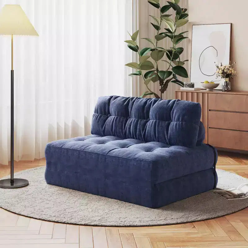 Canapé lit pliant 80" avec oreiller, futon convertible, matelas pliable, velours côtelé