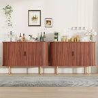 Buffet de rangement de cuisine moderne du milieu du siècle de 47" avec porte coulissante