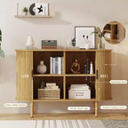 Buffet de rangement de cuisine moderne du milieu du siècle de 47" avec porte coulissante