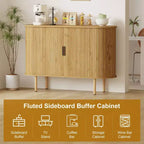 Buffet de rangement de cuisine moderne du milieu du siècle de 47" avec porte coulissante