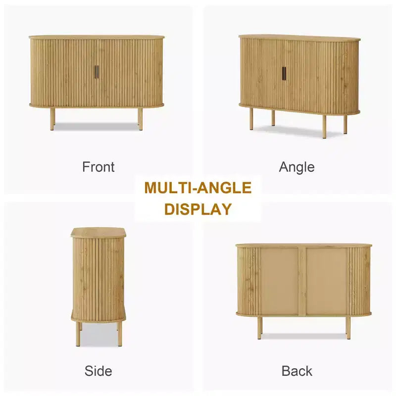 Buffet de rangement de cuisine moderne du milieu du siècle de 47" avec porte coulissante