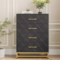 Dresser for Bedroom with 4 Drawer, Modern Dressers Chest of Drawers, with Wide Drawers and Metal Handles, Wood Dressers, for Home Office