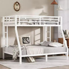 Metal Twin over Full Bunk Bed for Teens and Adults Space-Saving and No Box Spring Needed White