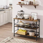 Console étroite de 109 cm de style ferme avec 2 étagères ouvertes, table d'appoint derrière le canapé