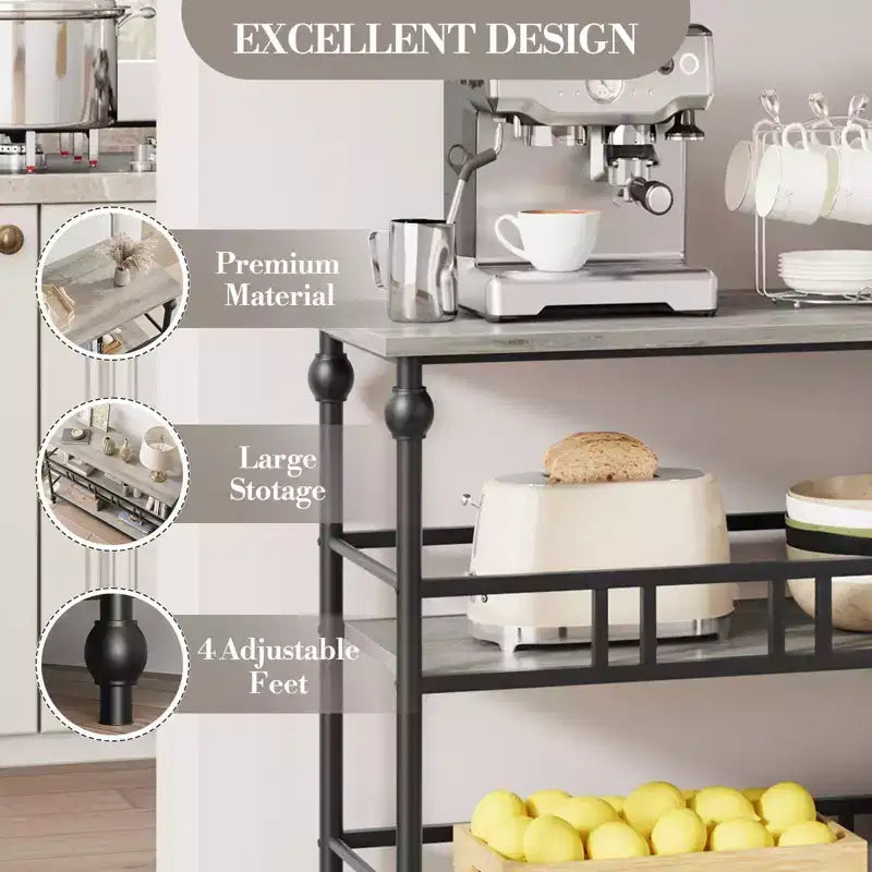 Console étroite de 109 cm de style ferme avec 2 étagères ouvertes, table d'appoint derrière le canapé