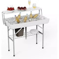 COZONY 4 Ft Folding Ice Cooler Table with Drain - Two-Tier Portable Chilling Table for Parties & Events