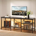PINMOCO 3-Tier Modern Metal TV Stand for TV's up to 75 inch with LED Lights and Adjustable Shelves