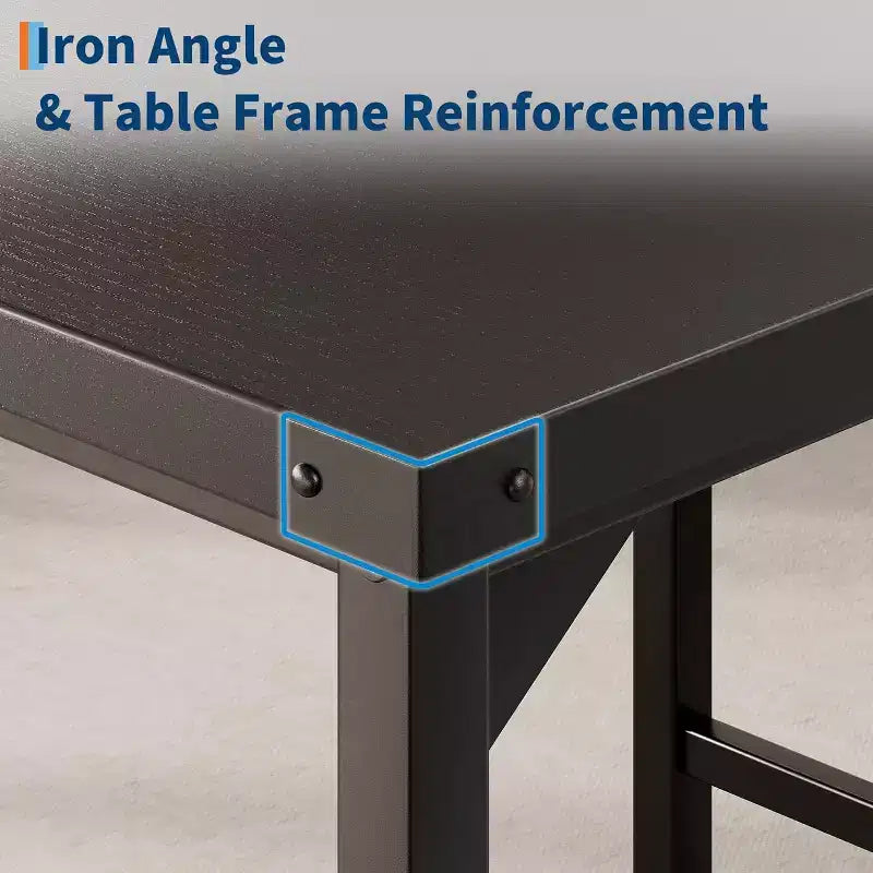 Ensemble de table à manger pour 4 personnes, table à manger rectangulaire avec cadre en métal et panneau MDF, table de cuisine en bois avec chaises rembourrées pour petit appartement