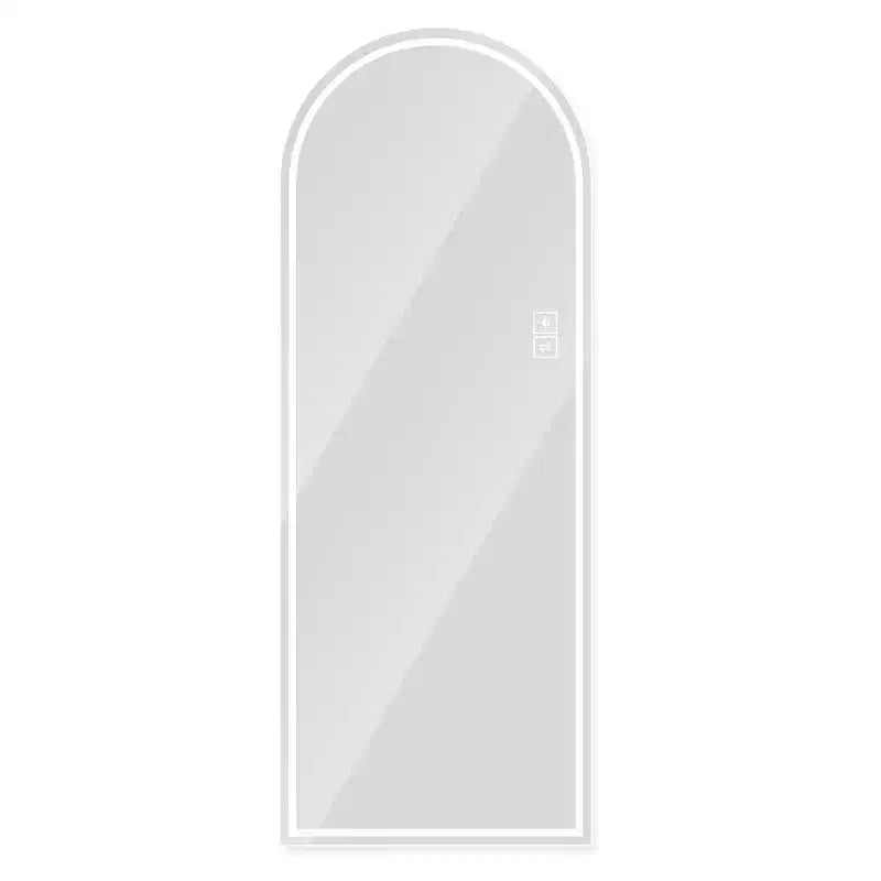 Miroir LED sans cadre pleine longueur avec lumières à intensité variable 3 couleurs, mural ou sur pied, 65x21"