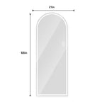Miroir LED sans cadre pleine longueur avec lumières à intensité variable 3 couleurs, mural ou sur pied, 65x21"