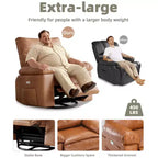Fauteuil Inclinable Surdimensionné Chauffant et Massant, Pivotant à 360°, Bascule Manuelle