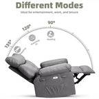 Fauteuil Inclinable Surdimensionné Chauffant et Massant, Pivotant à 360°, Bascule Manuelle