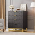 Modern 4 Drawer Dresser with Gold Metal Handles for Bedroom, Living Room, Hallway, Entryway