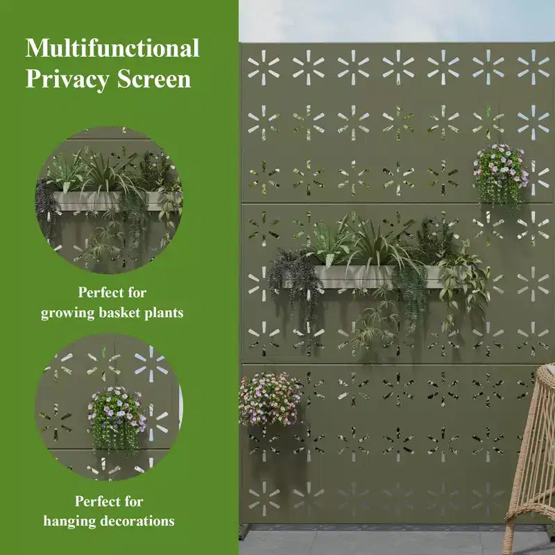 Écran d'intimité extérieur de 72 pouces Clôture décorative de jardin