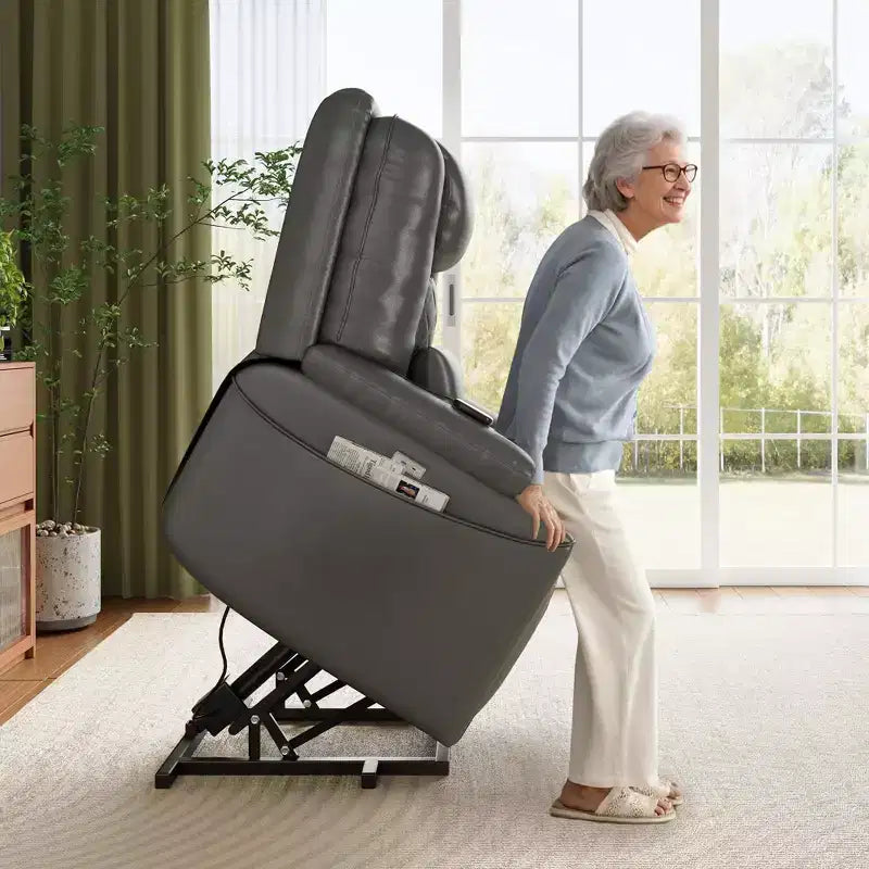 Fauteuil inclinable releveur électrique pour personnes âgées - 3 positions, ports USB, porte-gobelets, poches latérales