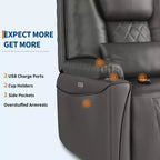 Fauteuil inclinable releveur électrique pour personnes âgées - 3 positions, ports USB, porte-gobelets, poches latérales