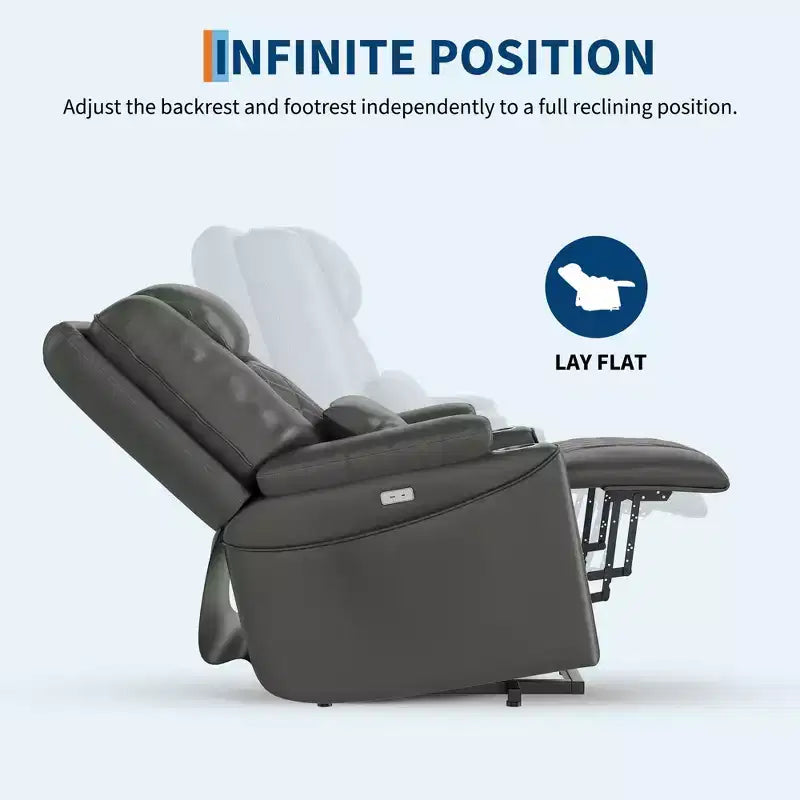 Fauteuil inclinable releveur électrique pour personnes âgées - 3 positions, ports USB, porte-gobelets, poches latérales