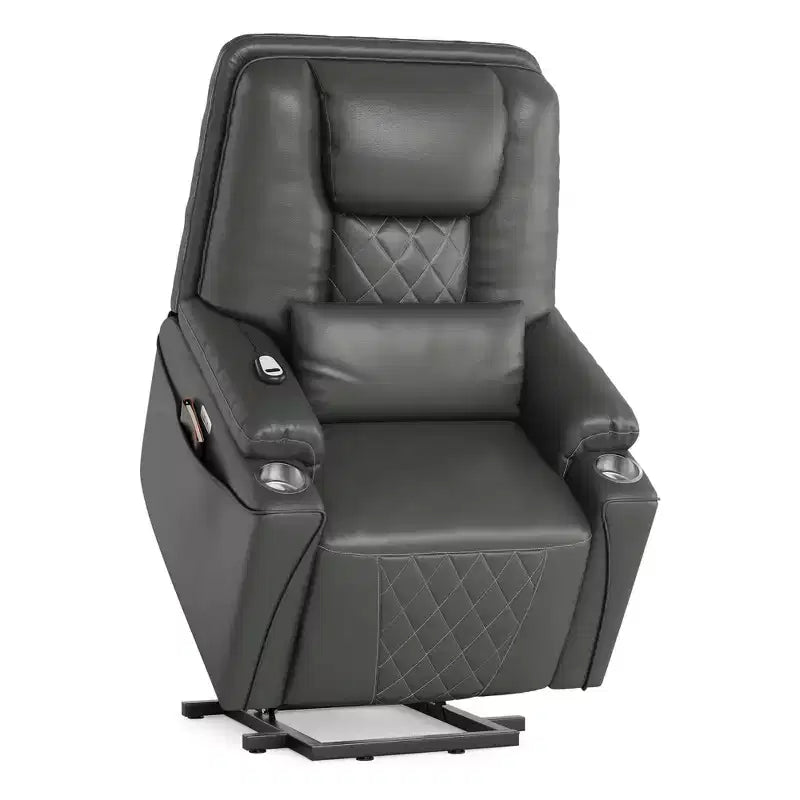 Fauteuil inclinable releveur électrique pour personnes âgées - 3 positions, ports USB, porte-gobelets, poches latérales