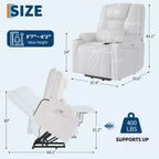 Fauteuil inclinable releveur électrique pour personnes âgées - 3 positions, ports USB, porte-gobelets, poches latérales