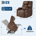 Fauteuil inclinable releveur électrique pour personnes âgées - 3 positions, ports USB, porte-gobelets, poches latérales