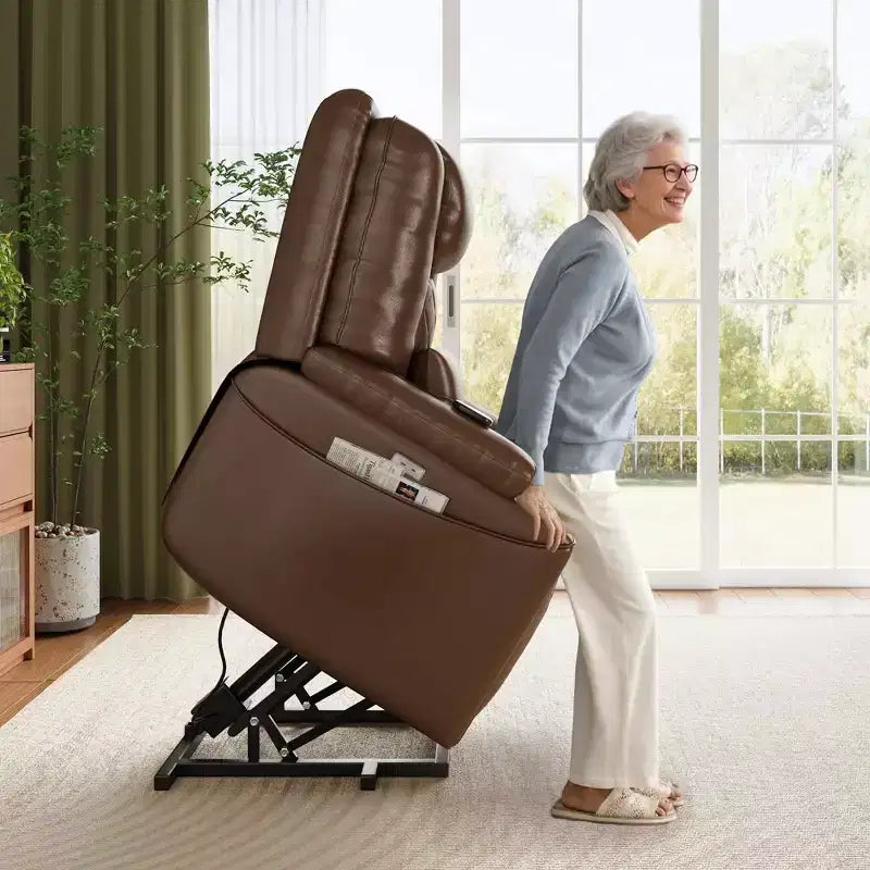 Fauteuil inclinable releveur électrique pour personnes âgées - 3 positions, ports USB, porte-gobelets, poches latérales