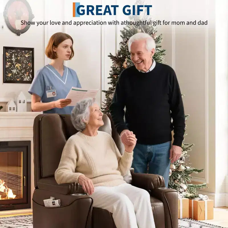 Fauteuil inclinable releveur électrique pour personnes âgées - 3 positions, ports USB, porte-gobelets, poches latérales