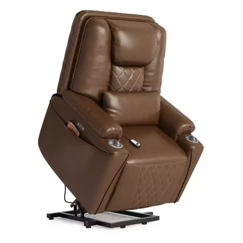 Fauteuil inclinable releveur électrique pour personnes âgées - 3 positions, ports USB, porte-gobelets, poches latérales