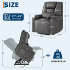 Fauteuil inclinable releveur électrique pour personnes âgées - 3 positions, ports USB, porte-gobelets, poches latérales