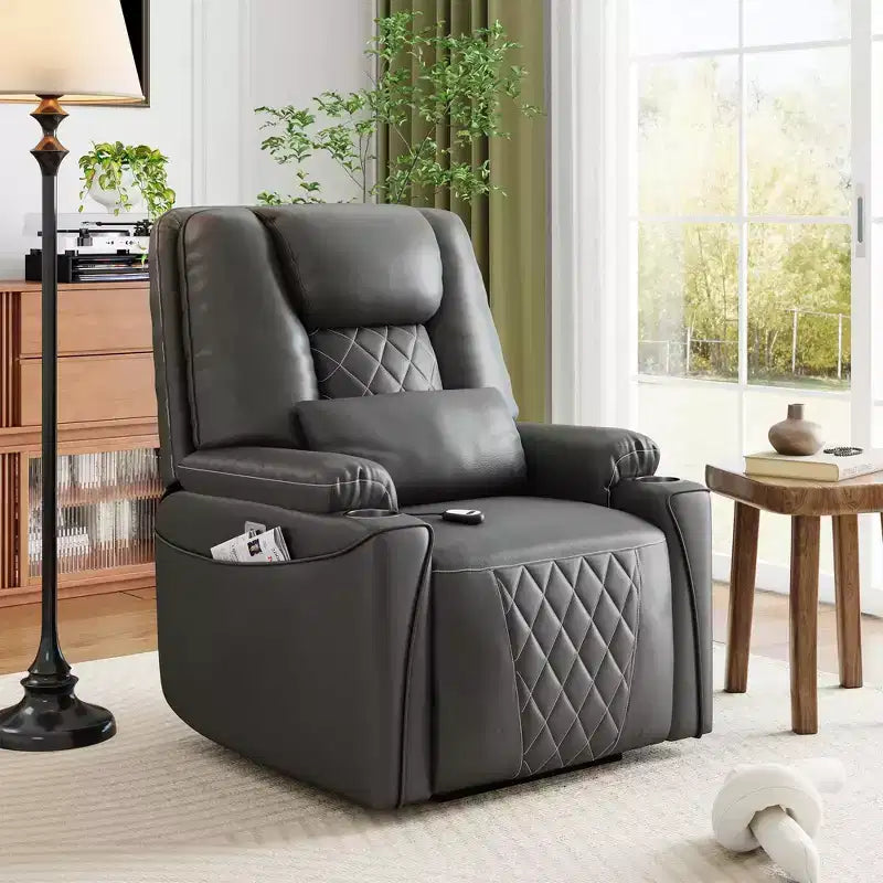 Fauteuil inclinable releveur électrique pour personnes âgées - 3 positions, ports USB, porte-gobelets, poches latérales