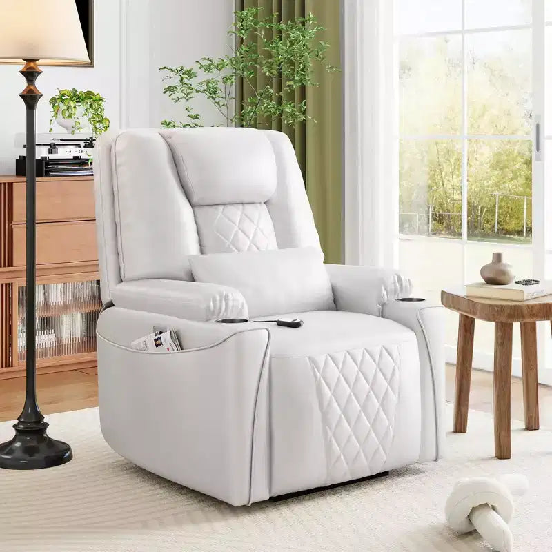 Fauteuil inclinable releveur électrique pour personnes âgées - 3 positions, ports USB, porte-gobelets, poches latérales