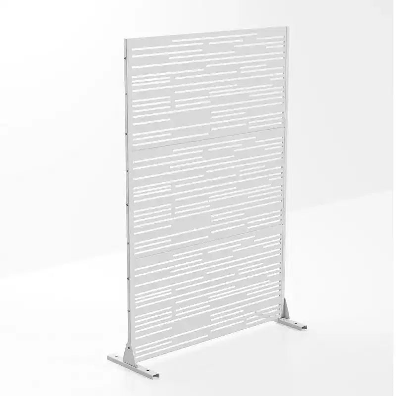 Séparateur de pièce autoportant en métal galvanisé de 72 pouces, écran d'intimité, blanc