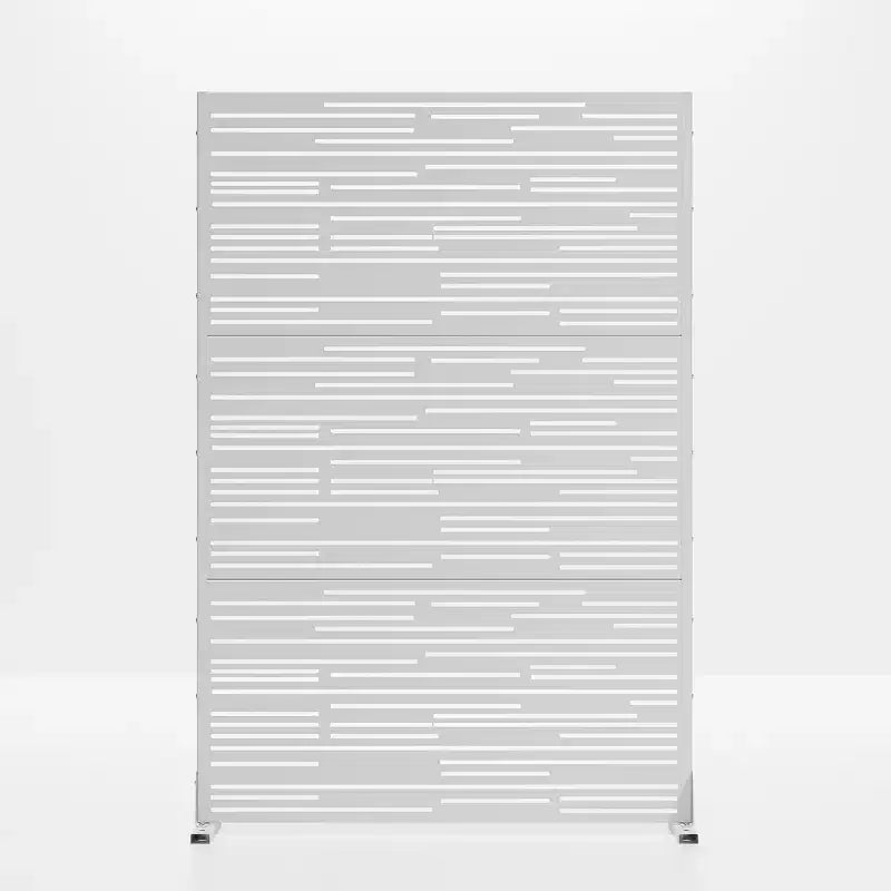 Séparateur de pièce autoportant en métal galvanisé de 72 pouces, écran d'intimité, blanc