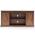 JIONJOY TV Stand for 65 TV - Modern Entertainment Center with Sliding Barn Doors, Storage Cabinets & Open Shelves, Living Room Console Table