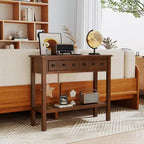 Console d'appoint étroite de 38" avec 2 tiroirs et étagère de rangement inférieure