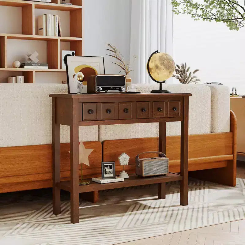 Console d'appoint étroite de 38" avec 2 tiroirs et étagère de rangement inférieure