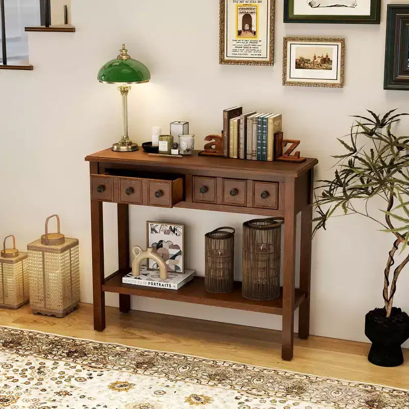 Console d'appoint étroite de 38" avec 2 tiroirs et étagère de rangement inférieure